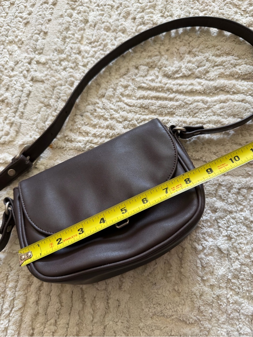 GUESS Dark Brown Leather Crossbody with Gold-Tone Logo Lock - Picture 7 of 7
